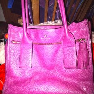 Fuscia Kate Spade bag leather